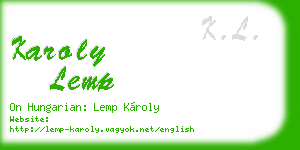 karoly lemp business card